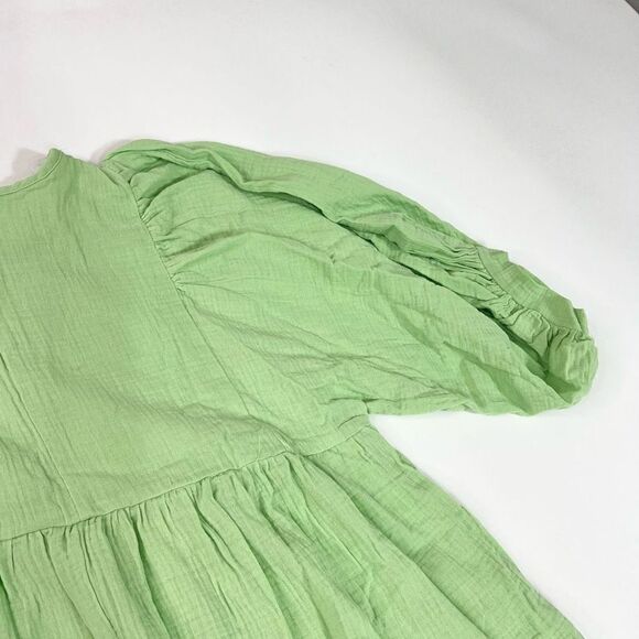 Talulah Dress Womens Large Green Gauze Puff Sleeve Mini Ladies Keyhole - Picture 8 of 12